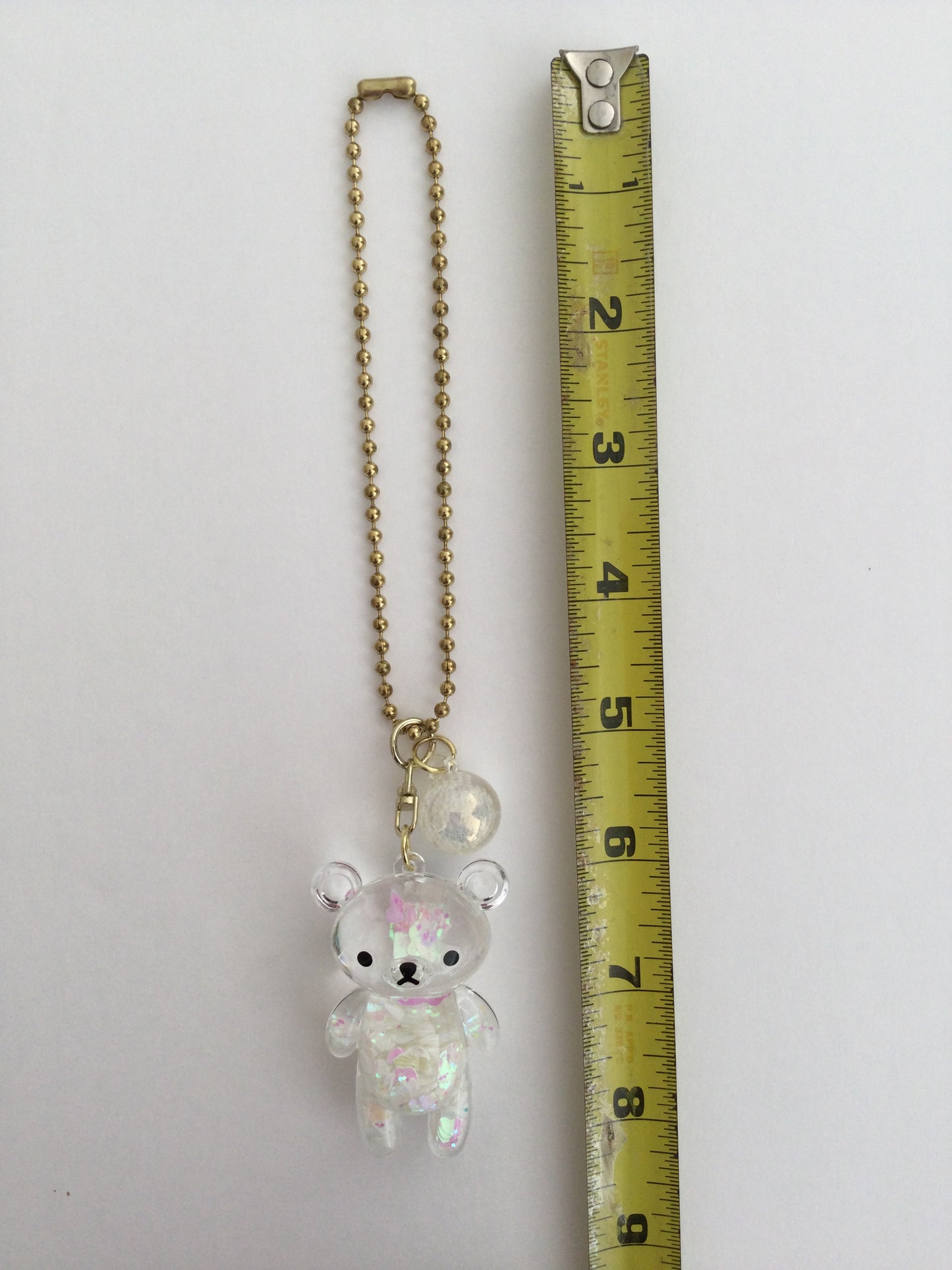 Teddy Bear Car Mirror Charm Hanging Rear View Mirror Accessories Kawaii White Glitter Gift