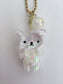 Teddy Bear Car Mirror Charm Hanging Rear View Mirror Accessories Kawaii White Glitter Gift