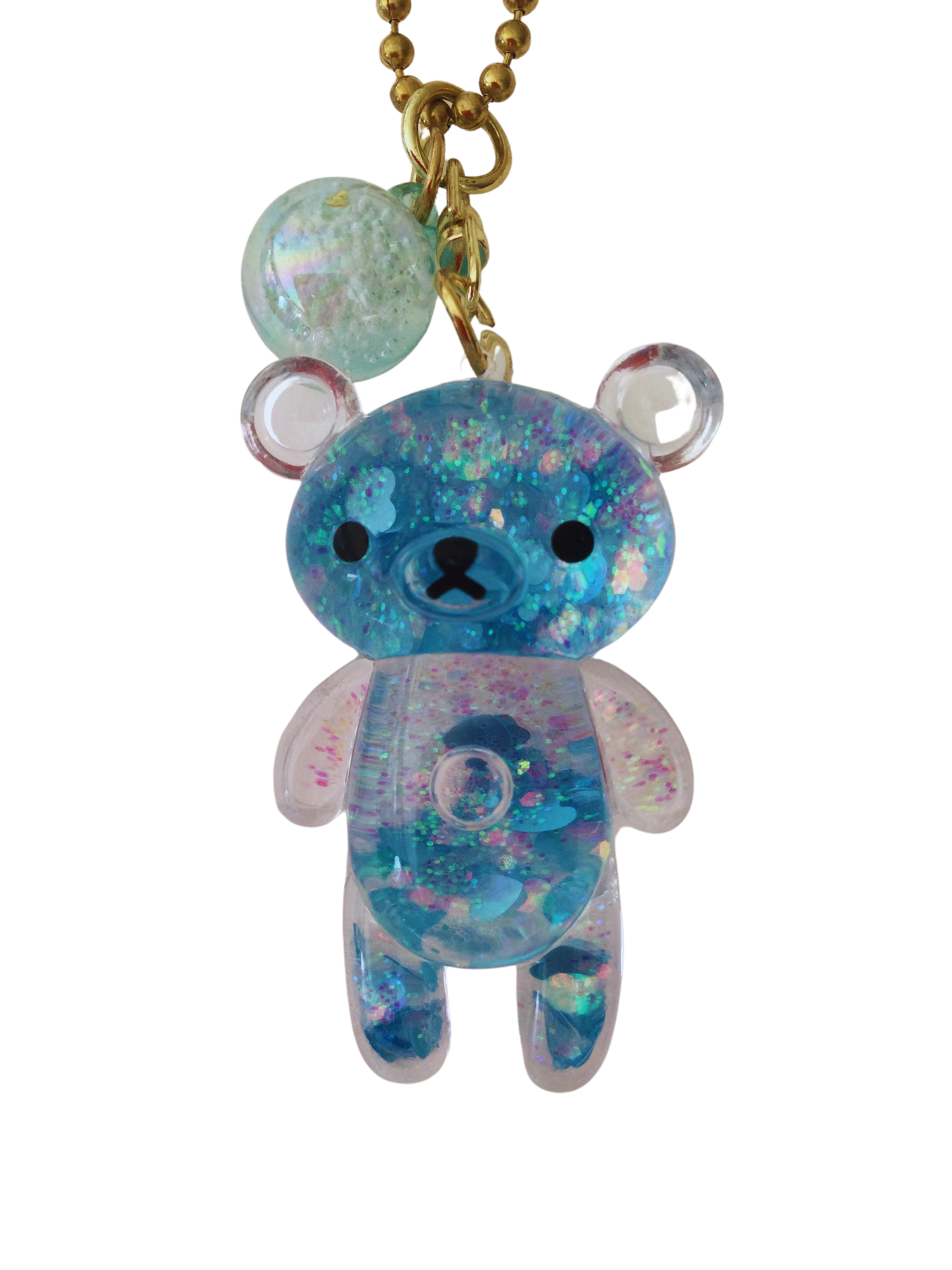 Teddy Bear Car Mirror Charm Hanging Rear View Mirror Accessories Blue Kawaii Gift