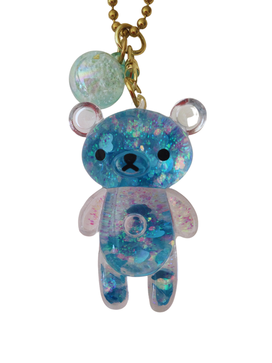 Teddy Bear Car Mirror Charm Hanging Rear View Mirror Accessories Blue Kawaii Gift