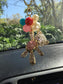 Balloon Teddy Bear Car Charm Car Accessories Rear View Mirror Ornament Hanging Gifts for Womens Kawaii