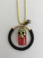 Gothic Skull Car Charm Glass Vial Potion Bottle Decor Rear View Mirror Hanging Chain Ornament