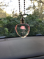 Rose Quartz LED Light Up Car Charm Rear View Mirror Accessories Lights Up Red Cute Car Decor Gift